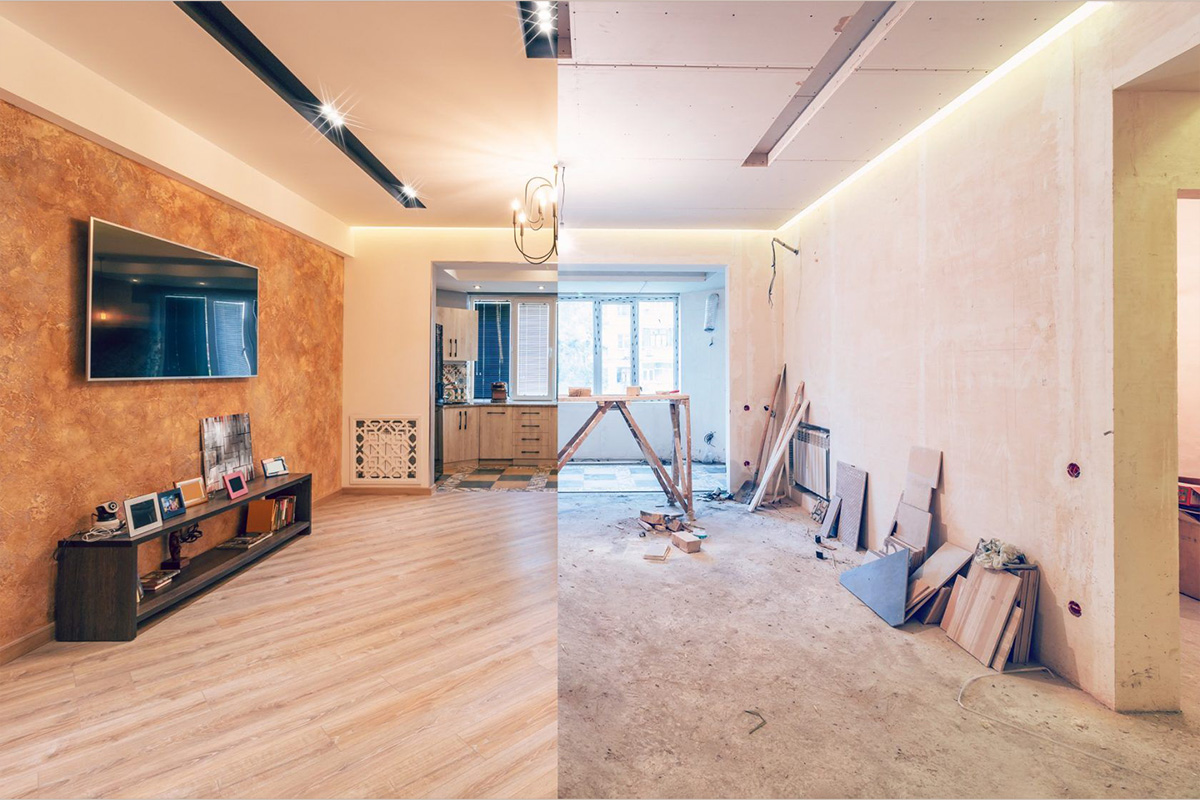 Home renovation before and after